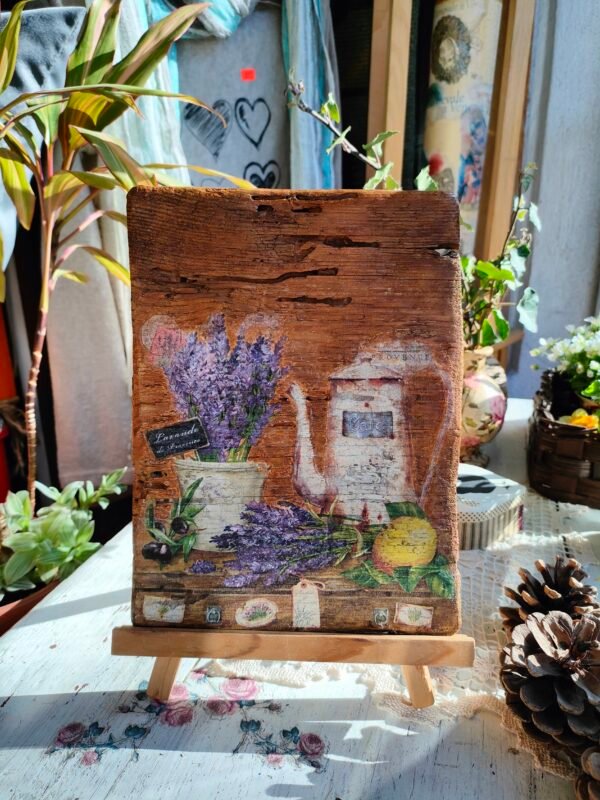 декупаж лавандули с чайник